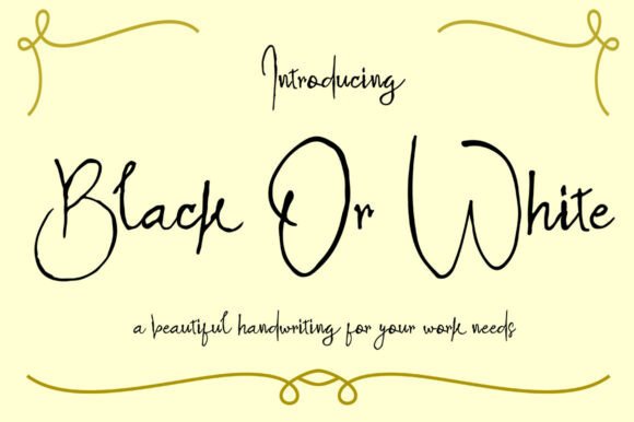 Black or White: A Script Handwritten Font for Makers