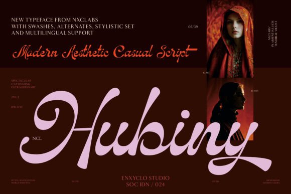 Hubiny: A Modern Script Typeface for Editorial Design
