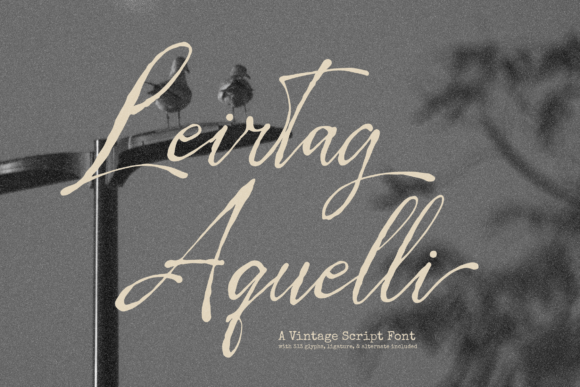 Leirtag Aquelli: A Vintage Script Font for Small Business Branding