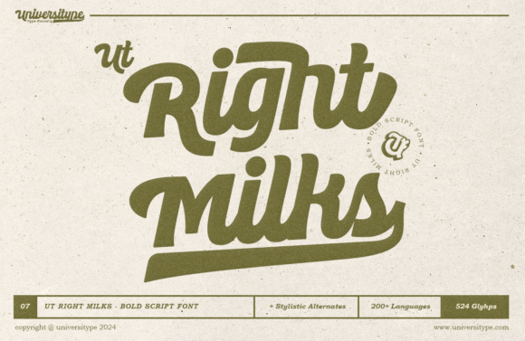Ut Right Milks: A Bold Script Typeface for Campaigns