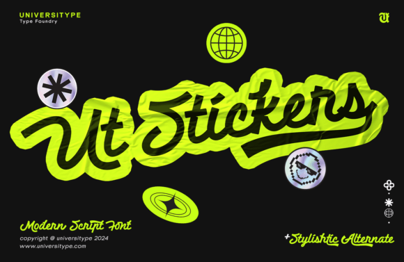 Ut Stickers: A Modern Script Handwritten Font for Editorial Design
